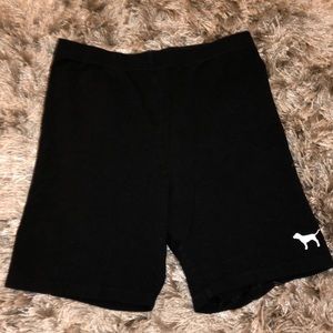 black biker shorts, brand PINK